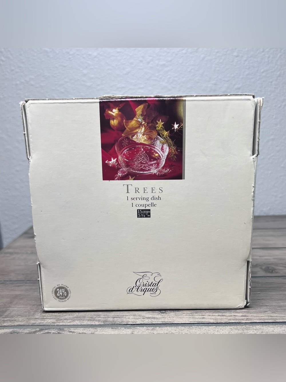 Vintage Cristal d'Arques Christmas Tree Genuine Lead Crystal Bowl Made in France - Picture 9 of 13